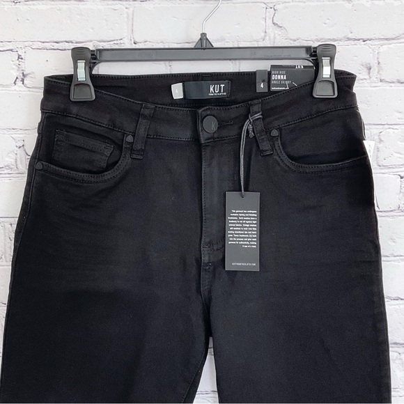 New Kut from the Kloth Donna jeans high rise ankle skinny black size 4 - Picture 2 of 7
